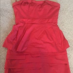 BCBG Strapless Peplum Dress